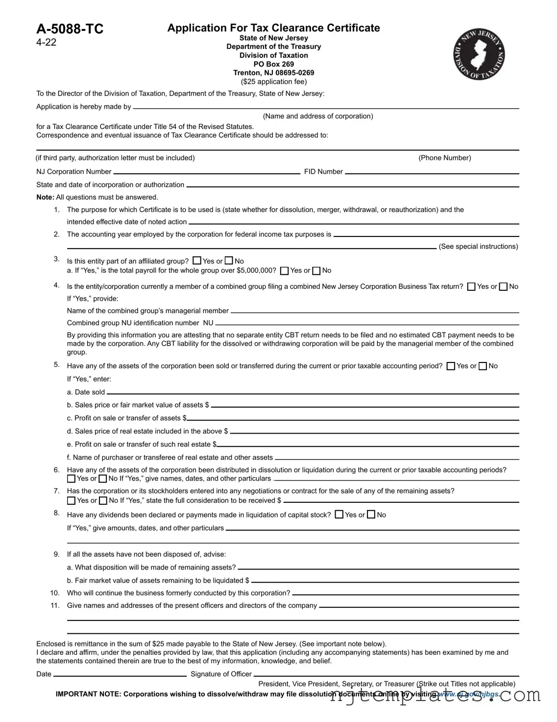 Get A 5088 Tc Nj Form
