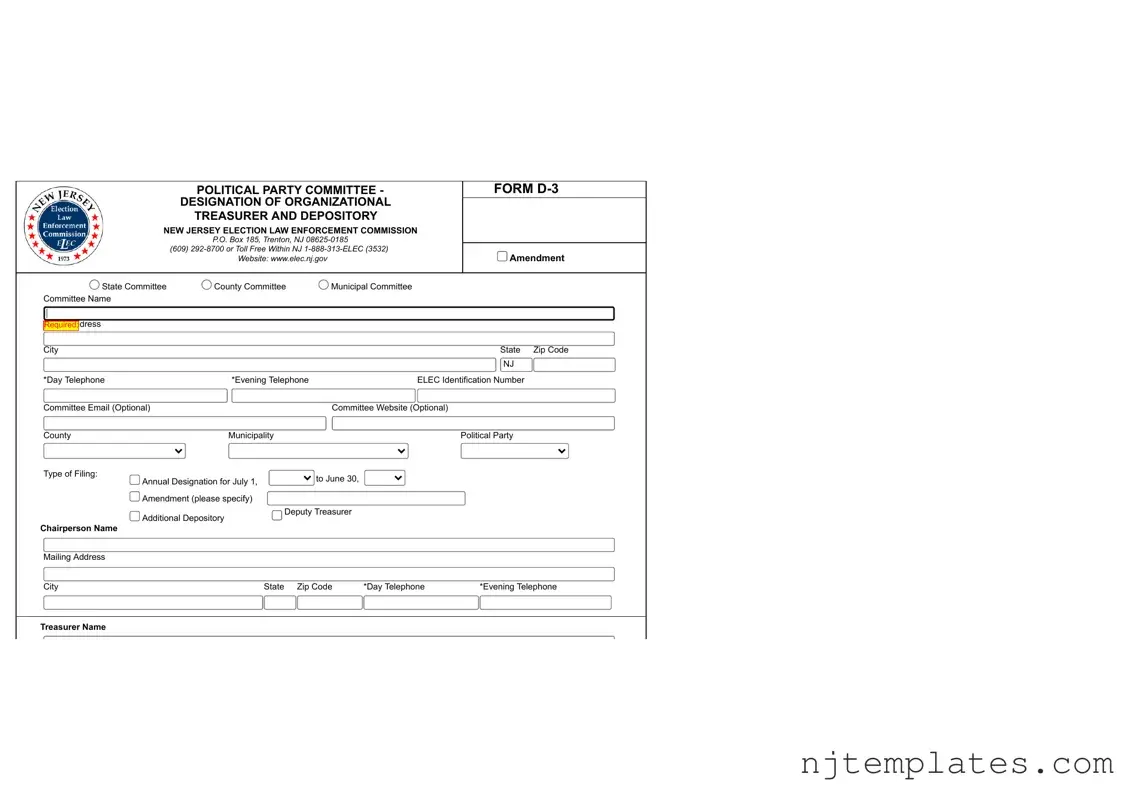 Get New Jersey D 3 Form