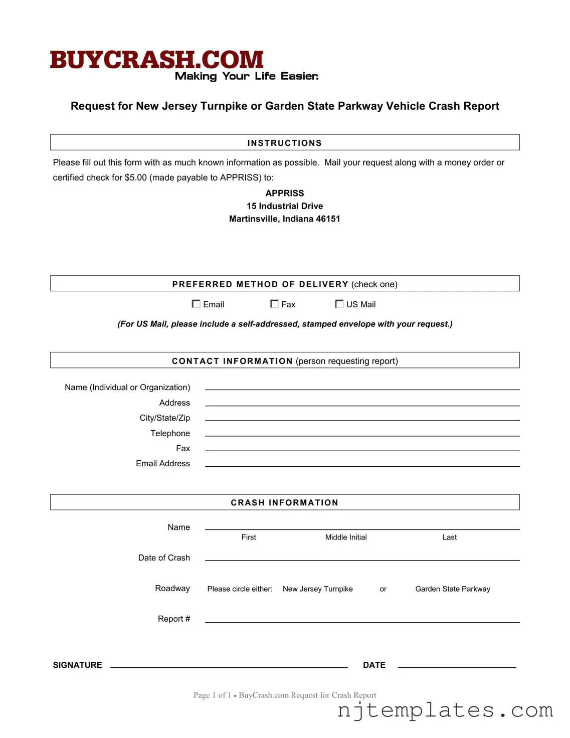 Get New Jersey Request Report Form