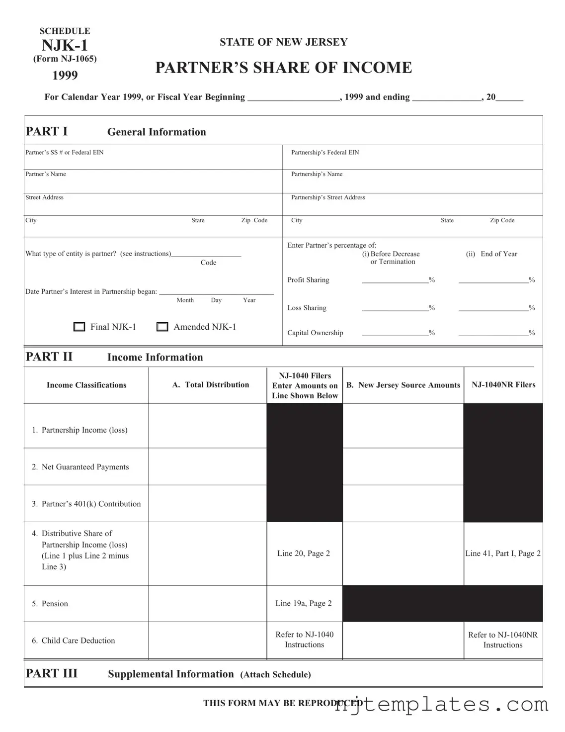 Get Nj 1065 Schedule Njk 1 Form
