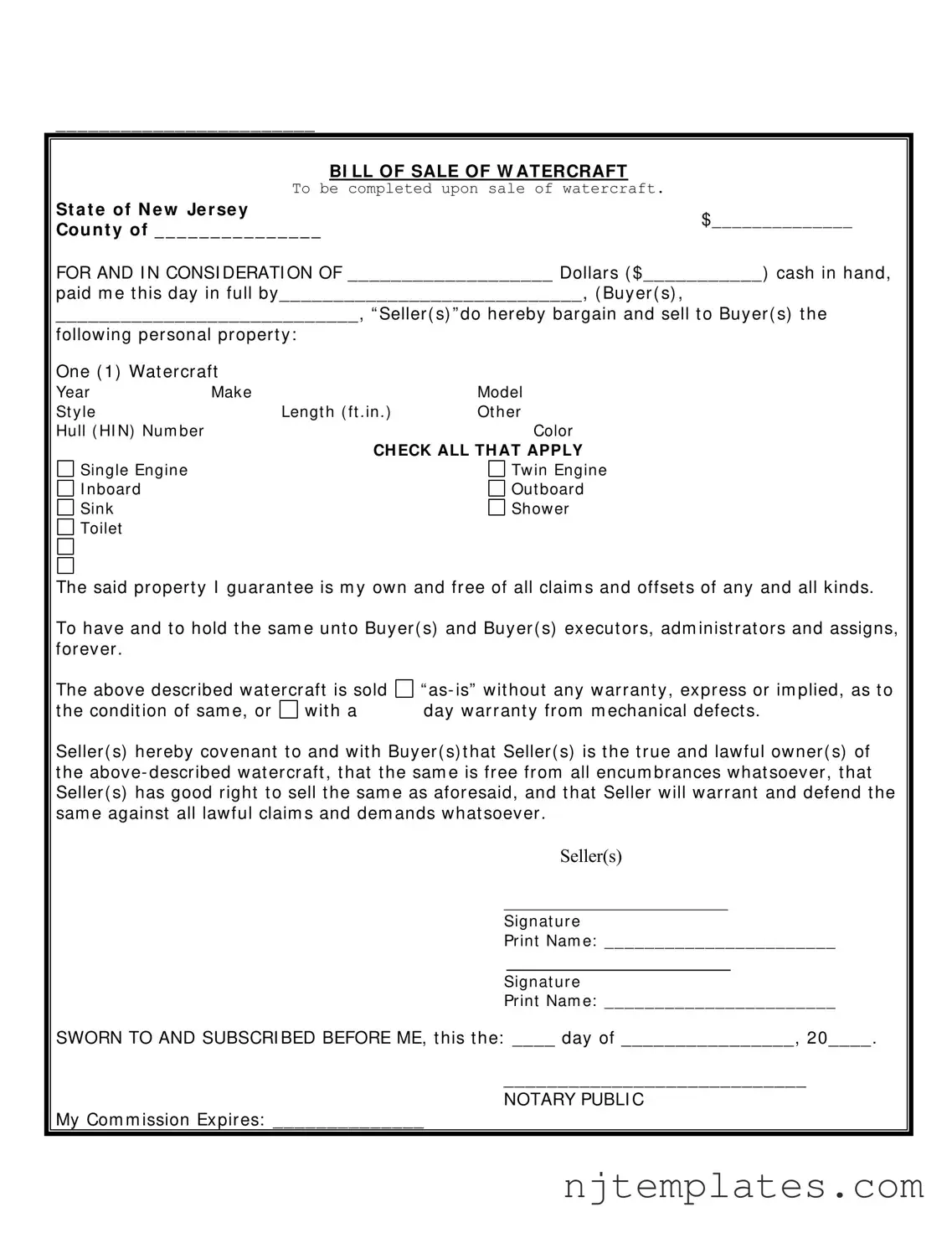 Get Nj Boat Form