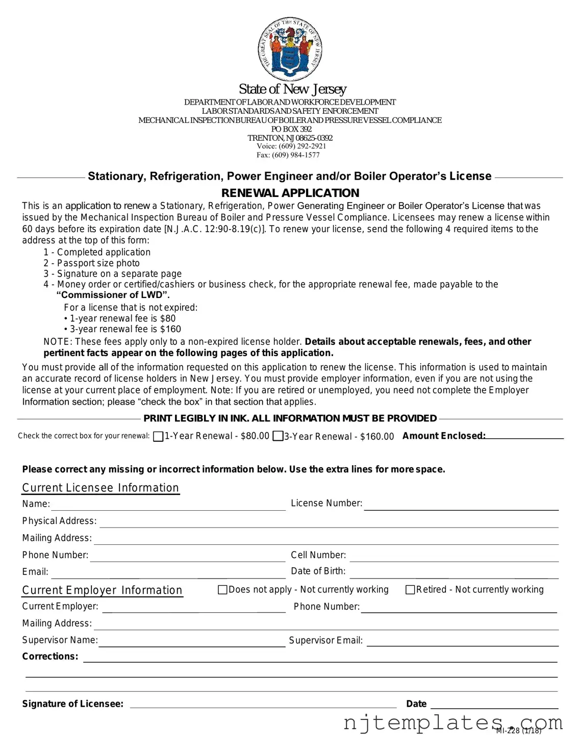 Get Nj Boiler License Renewal Form