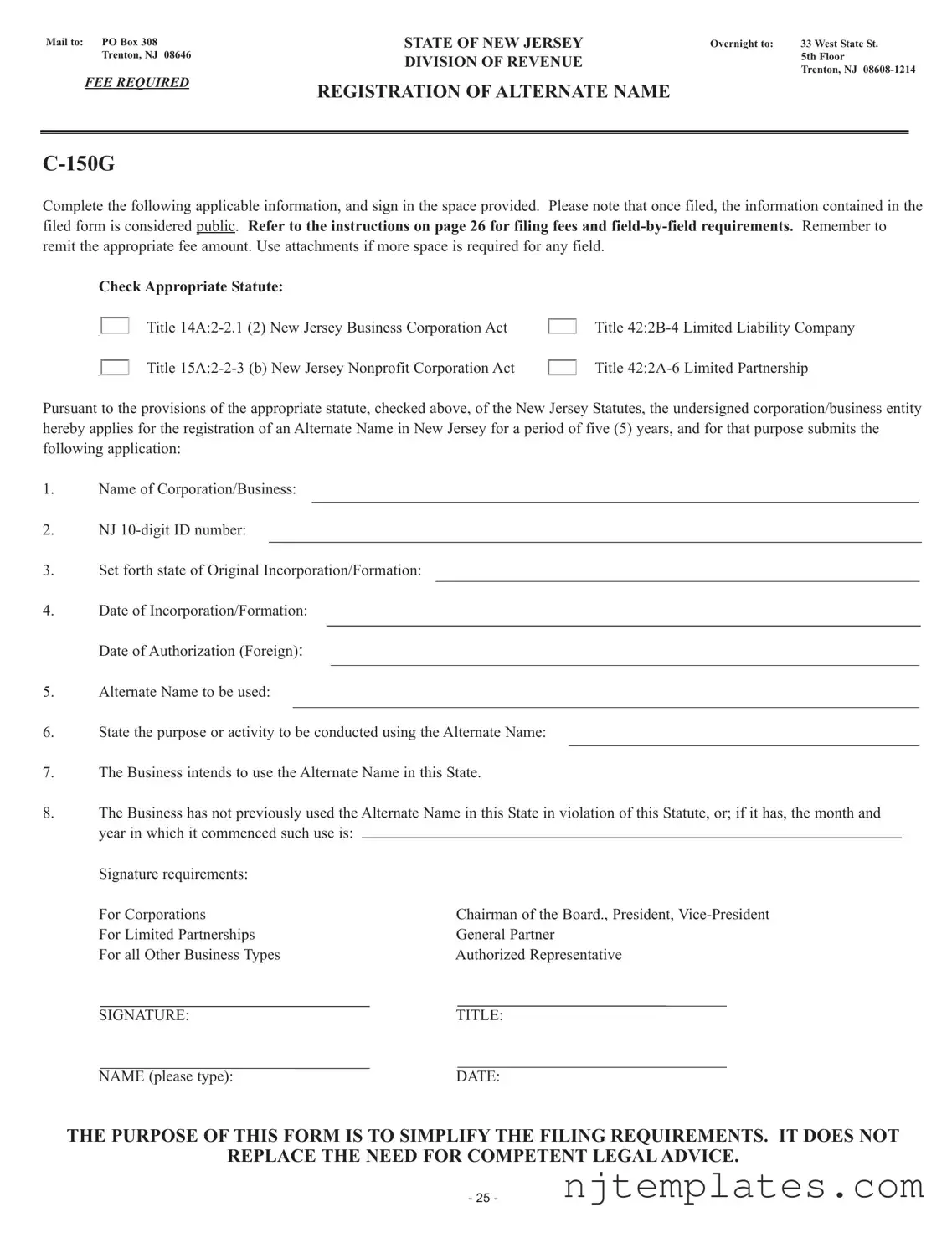 Get Nj C 150G Form