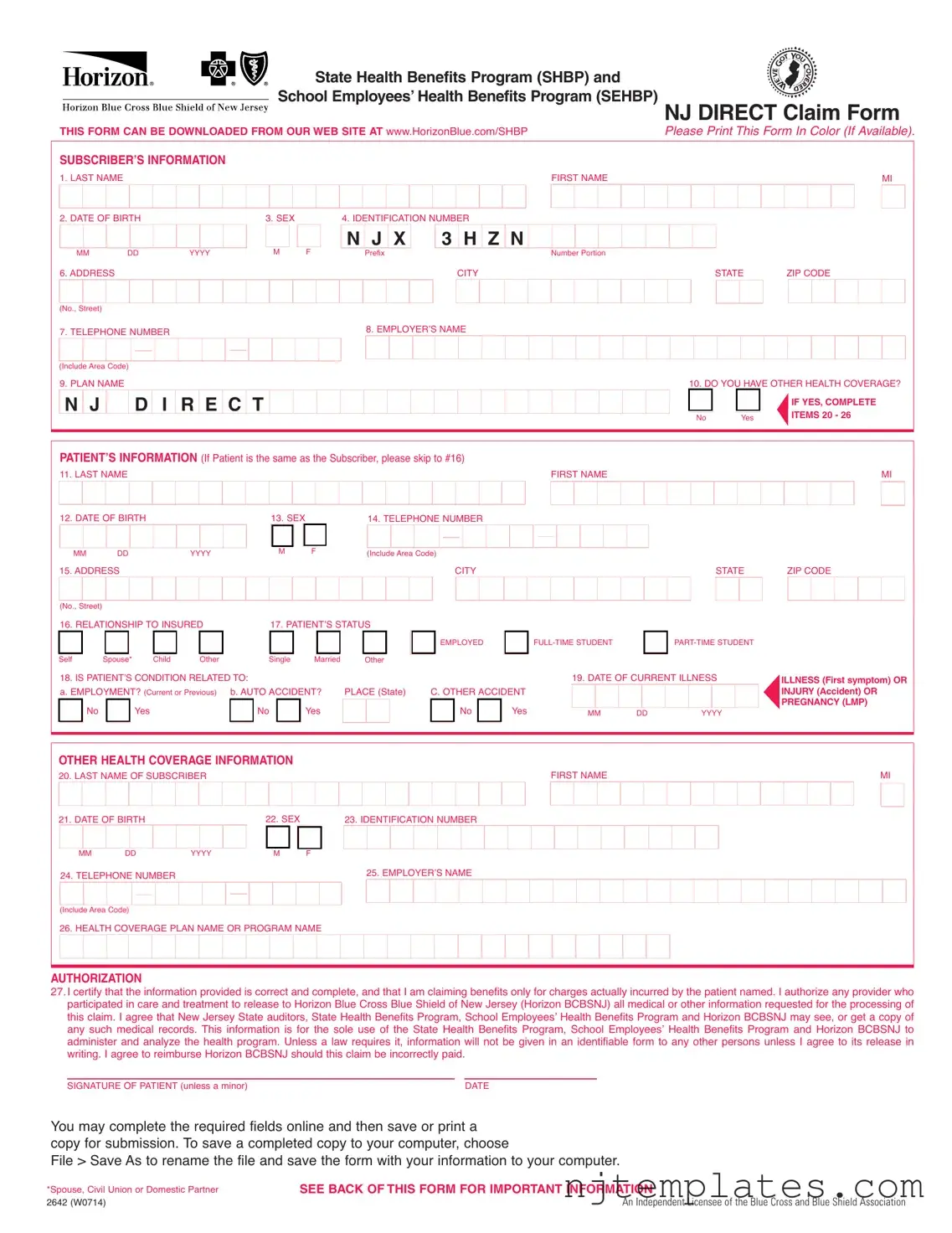 Get Nj Direct Claim Form
