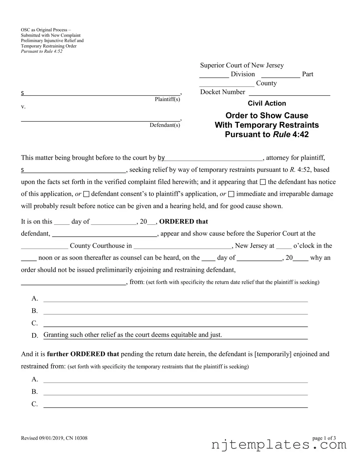Get Nj Order Show Cause Form