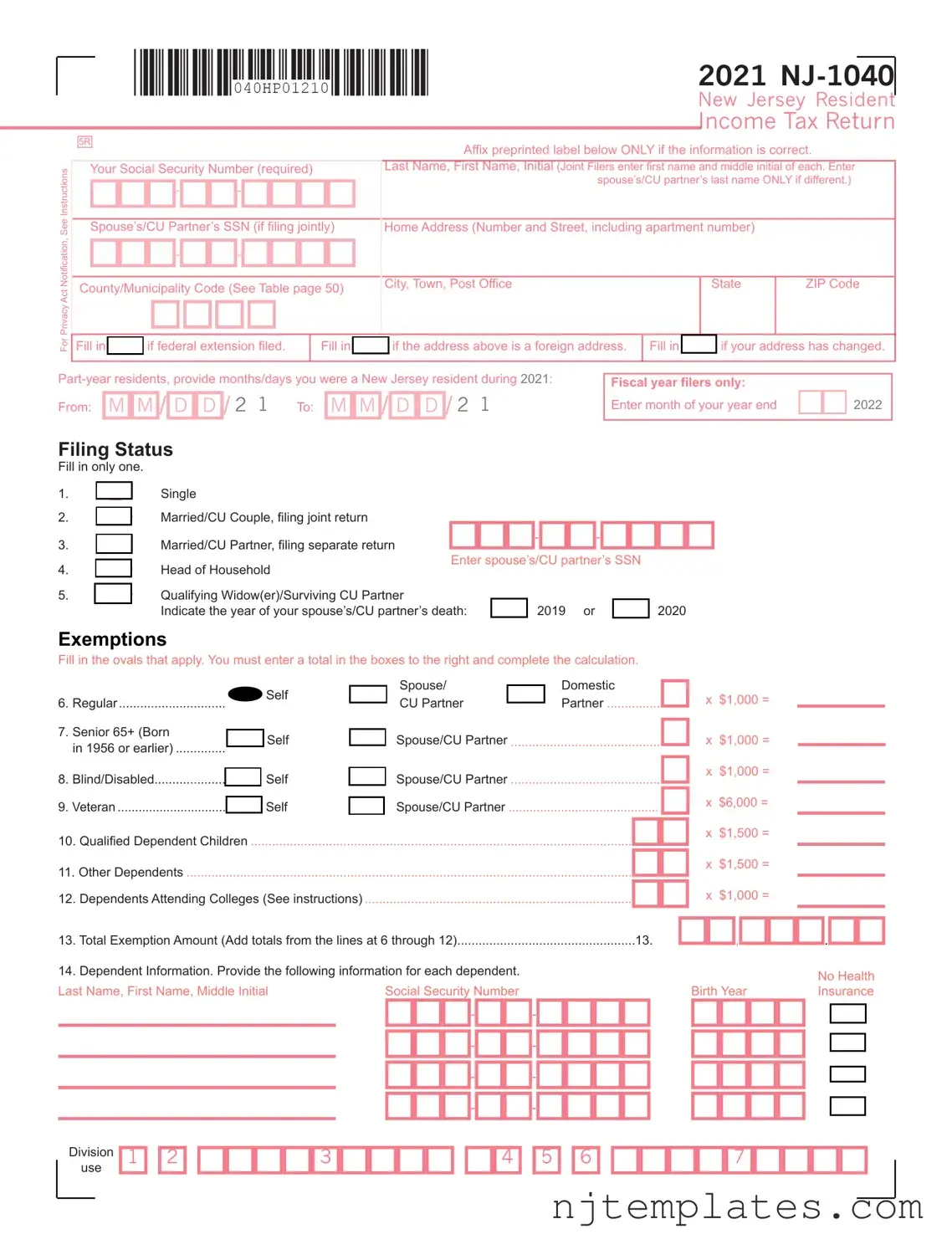 Get Nj1040 Form