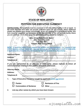 Get New Jersey Executive Clemency Form