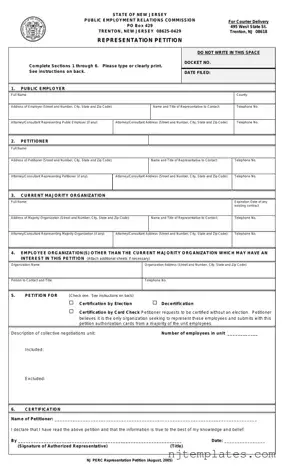 Get New Jersey Representation Petition Form