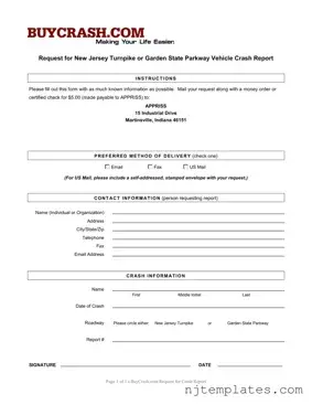 Get New Jersey Request Report Form