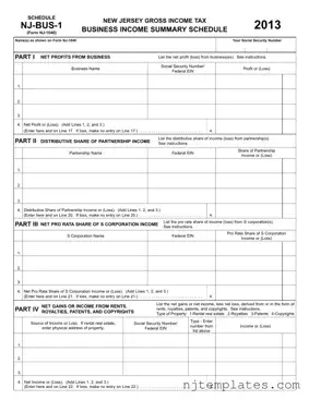 Get Nj 1040 Schedule Nj Bus 1 Form