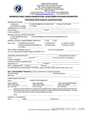 Get Nj Dep Well Search Form