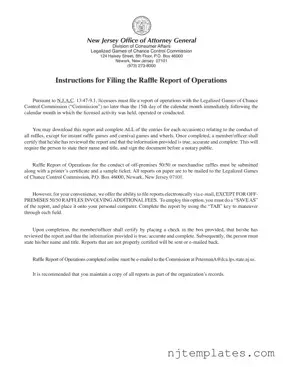 Get Nj Raffle Report Form