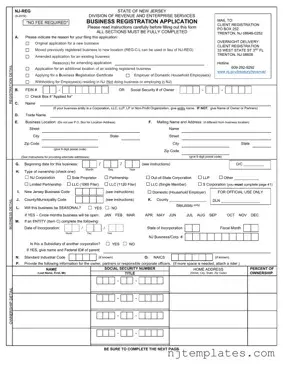 Get Nj Reg Form