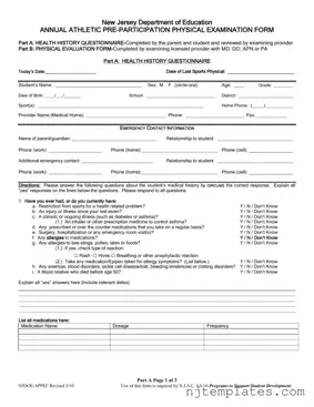 Get Nj Sports Phisical Form