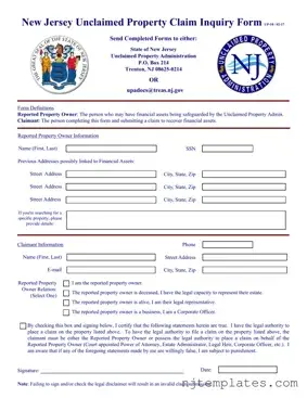 Get Nj Unclaimed Property Form