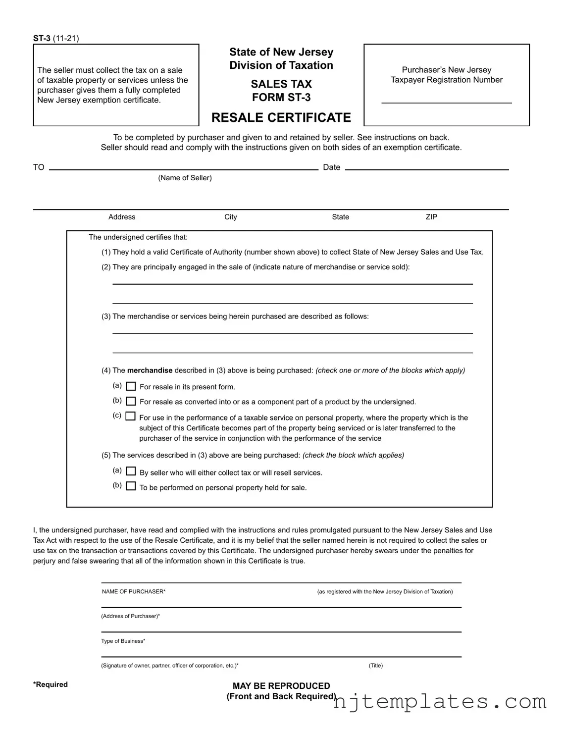 Get St 3 New Jersey Form